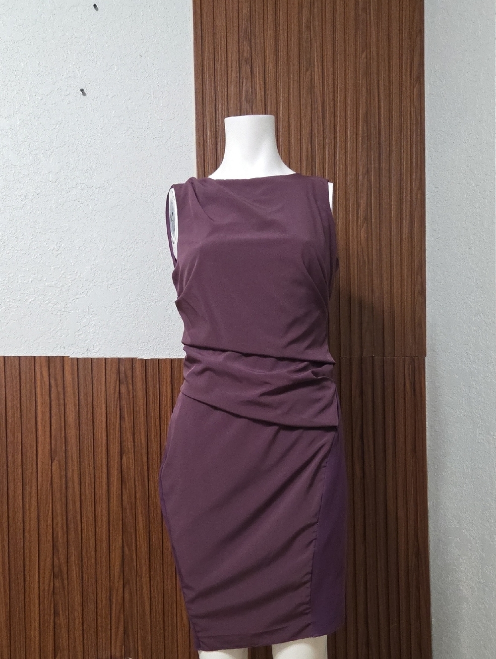 Stunning Halston Heritage Purple Ruched Party Dress – Medium [1199]